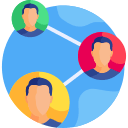 people connected in the world icon